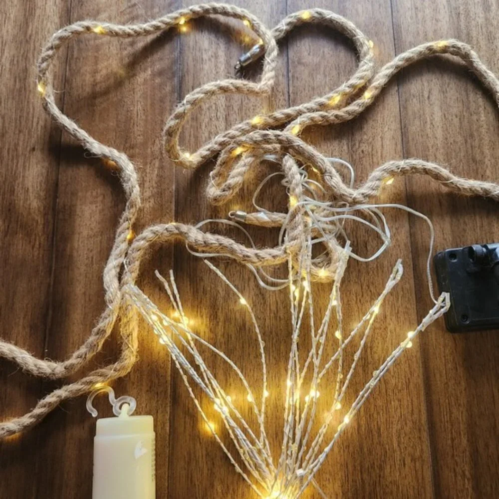 Solar Powered Rope Lights Outdoor Garden Patio‎ String Lights and hanging star